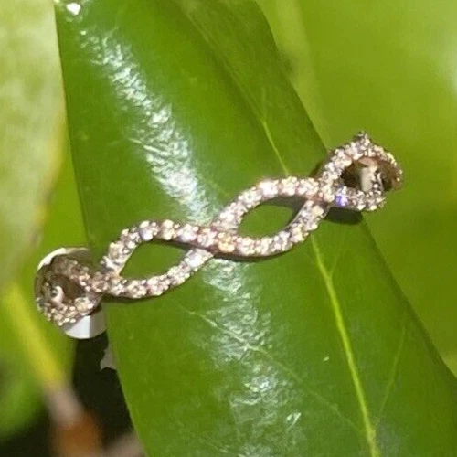 Vintage Full Eternity Fancy Diamond Ring Estate Fine Jewelry Pre-Owned Size 6.25 - Image 2 of 4