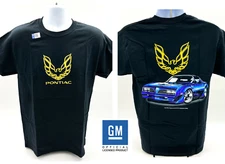 1977 Pontiac Trans Am T-Shirt - Black w/ Firebird Logo Emblem - Licensed