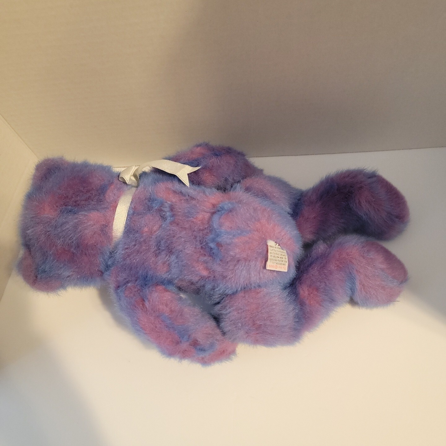 Ty Classic Beanie Baby Purplebeary Teddy Bear 14" Plush Purple / Blue