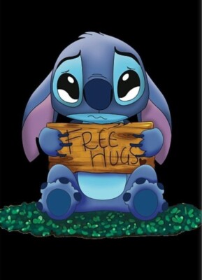 Stitch  Free Hugs  About 8x10  Print