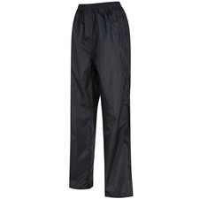 Image of Regatta Women's Ladies Pack It away Waterproof Overtrousers Black Navy RWW158