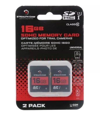 Stealth Cam 16GB SD Card 2 Pack High Speed Data Transfer for Trail Cameras