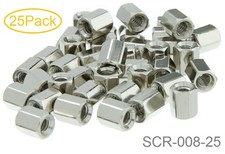 25-Pack D-Sub Cable End  Bracket Computer Hex Nuts, 4-40 x 5.8mm Long