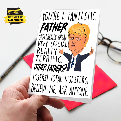 Funny Father'S Day Card, Trump Father, Dad Birthday, Humorous Greeting Cards ⭐️⭐ - Picture 5 of 5