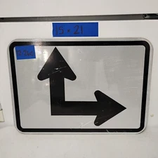 Street Traffic Road Sign 90 Degree Intersection Arrows 21"X 15"  12-260