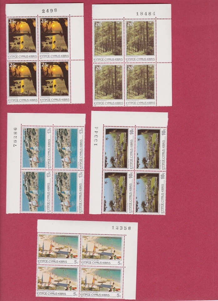 R* CYPRUS 15 BLOCKS x 4 V.  FIRST PRINT MNH** 1985 TOURISM Mi nr. 626-640 #7130 - Image 3 of 4