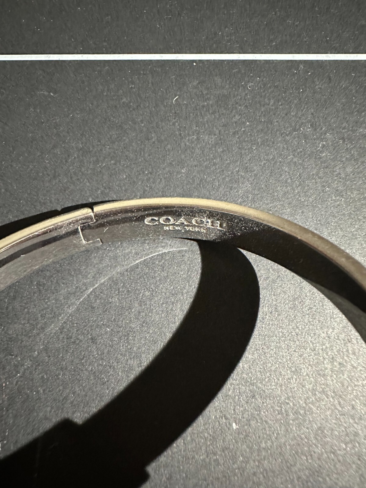 COACH *AUTHENTIC* SILVER HINGED BANGLE BRACELET - image 6