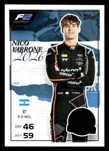 2026 Topps Turbo Attax F1 #263 Nico Varrone Card Van Amersfoort Racing