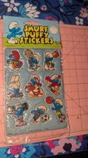 Vintage Puffy Stickers  Smurf Smurfs  Sheet 80s (Assortment#1 6605)
