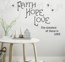 RoomMates Faith, Hope Love Peel Stick Quotable Wall Decal New