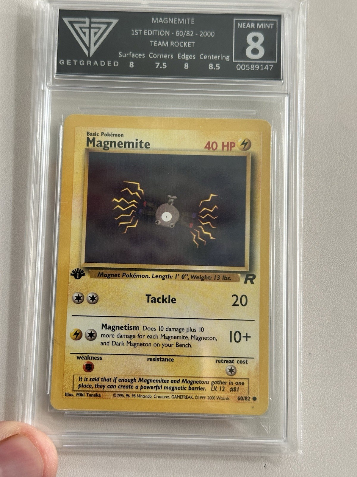 Magnemite 60/82 Team Rocket 1st Edition 2000 Pokémon TCG 8 Nr Mint