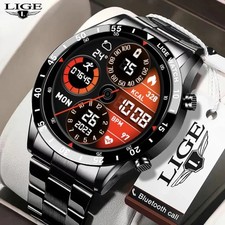 Montre Connectée Homme Bluetooth Téléphone Smartwatch Fitness Tracker Étanche