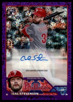 2023 Topps Chrome Update Purple Speckle Auto #AC-CST Cal Stevenson RC Auto