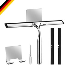 Edelstahl Duschabzieher 25cm mit Halterung Glaswischer, Wasserflecken entfernen