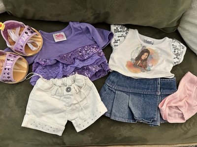 Build A Bear Clothes: 2 Summer Outfits: 2 Skirts 2 Shirts Undies Purple Sandals