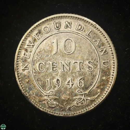 New Foundland 1946 King George VI 10 Cents Silver - Circulated Details