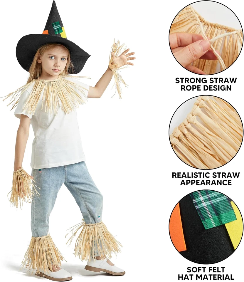 Spooktacular Creations Espantapájaros Conjunto de Accesorios Incluye Sombrero de Paja, Falda de Paja para Foto 3 de 4