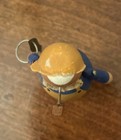 Vtg Miniature Swedish Hand Carved, Painted Wood Fisherman Figurine w Pipe, Fish — photo 9