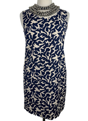 NWT Diane Von Furstenberg Size 4 Noralie Silver Balls Neckline Shift Dress