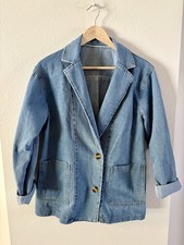 Stretch Denim Barn Jacket Light Blue Blazer Women's Size Medium