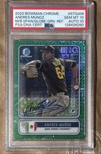 Andres Munoz Rookie Card PSA 10 Auto 10 Team Mexico Prospects Card. rookie card picture