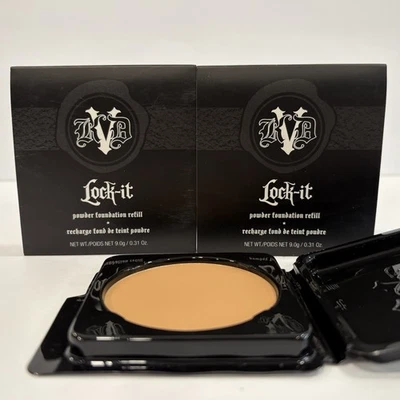 Kat Von D TAN 175 LOT x2 Lock-It Powder Foundation Refill Full Size .31oz 9g KVD - Image 1 of 4