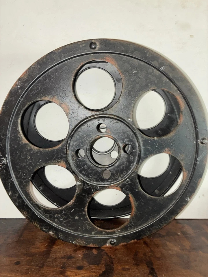 FOX FILMS 35 MM Vintage 10” Carretel de Filme de Metal ~ Aço Preto ~ Década de 1930’ - Imagem 3 de 3