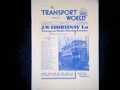 Transport World 1936 J.W. Courtenay Ltd Tramway Ads Tenders Hull Stockport