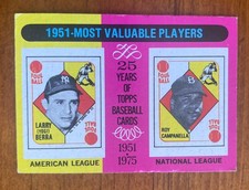 1975 Topps - Most Valuable Players Yogi Berra, Roy Campanella #189