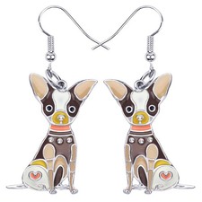 Enamel Alloy Chihuahua Dog Pets Earrings for Women Jewelry Novelty Funny Ch - 03