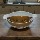 Pyrex Early American #442 #444 Nesting Cinderella Mixing Bowl Brown & Gold