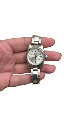 Rolex Oyster Perpetual Datejust 26mm Steel Ladies Watch Silver Dial