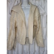 Universal Thread Cream Cable Knit Open Front Cardigan Sweater Womens Small 722