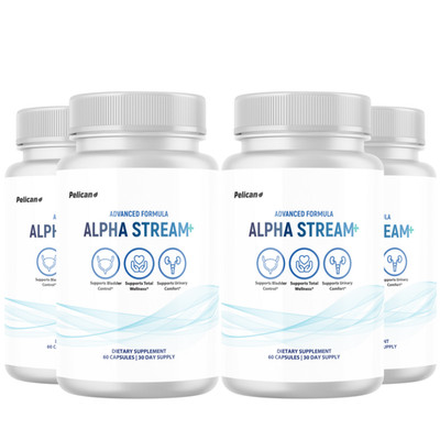 Alpha Stream+ - Support Supplement for Men - Urinary & Bladder Health-4 Bottles