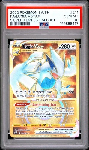🔥2022 PSA 10 Pokemon Lugia VSTAR (Secret) 211/195 Silver Tempest Holo🔥