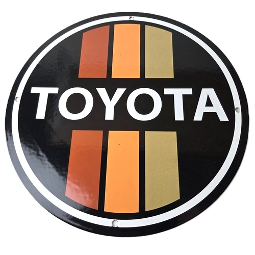 Vintage Toyota Sign - Automobile Truck Car Motors Gas Pump Porcelain Sign