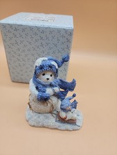 Vintage Cherished Teddies 848581 Nora Christmas Snowbear Snowman Sled Enesco