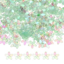 50 Gram Loose Sequins 10mm Flower Sequins for DIY Craft Iridescent Green