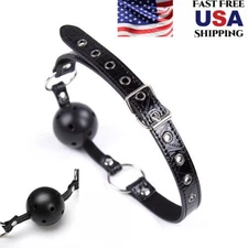 Adjustable Open Mouth Plastic Breathable Ball Gag Harness Props Roleplay Bondage