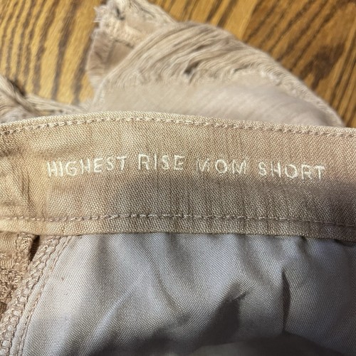 American Eagle 6 Tan Denim Distressed Frayed Cutoff Highest Rise Mom Short NWT - Picture 12 of 14
