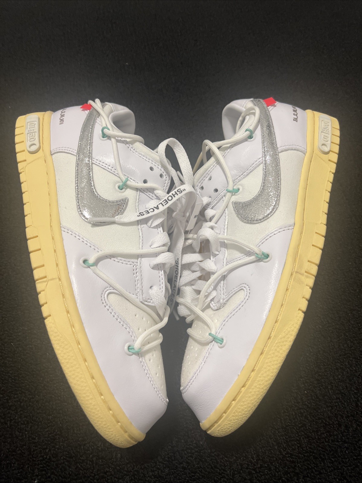 OFF WHITE X NIKE Taglia 9 5 Nike Off White x Dunk Low "Lotto" 01 di 50