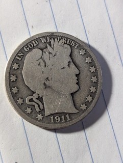1911 Barber Half Dollar In Circulated Condition.