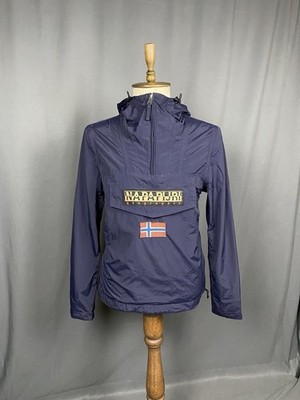 Napapijri Rainforest Men's Blue Anorak Windbreaker Jacket Size M