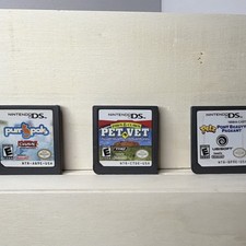 Ubisoft Petz Game Lot: Pony Beauty Pageant, Pet Vet, Purr Pals T&W - Nintendo DS