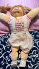 Cabbage Patch Kids Xavier Roberts Soft Cloth Girl Blonde Curly 16in Signed 83