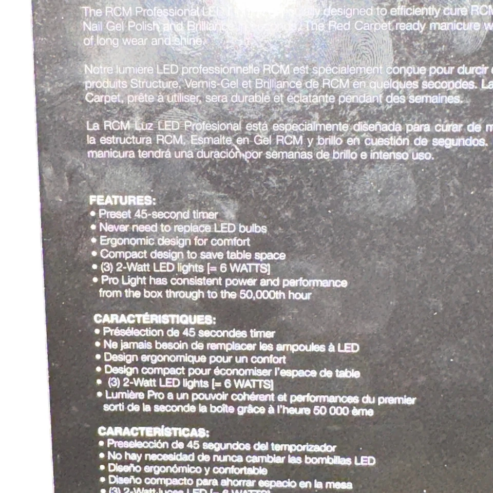Alfombra Roja Profesional Luz LED Negra 45 Segundos Gel Esmalte Manicura Nuevo Foto 3 de 4