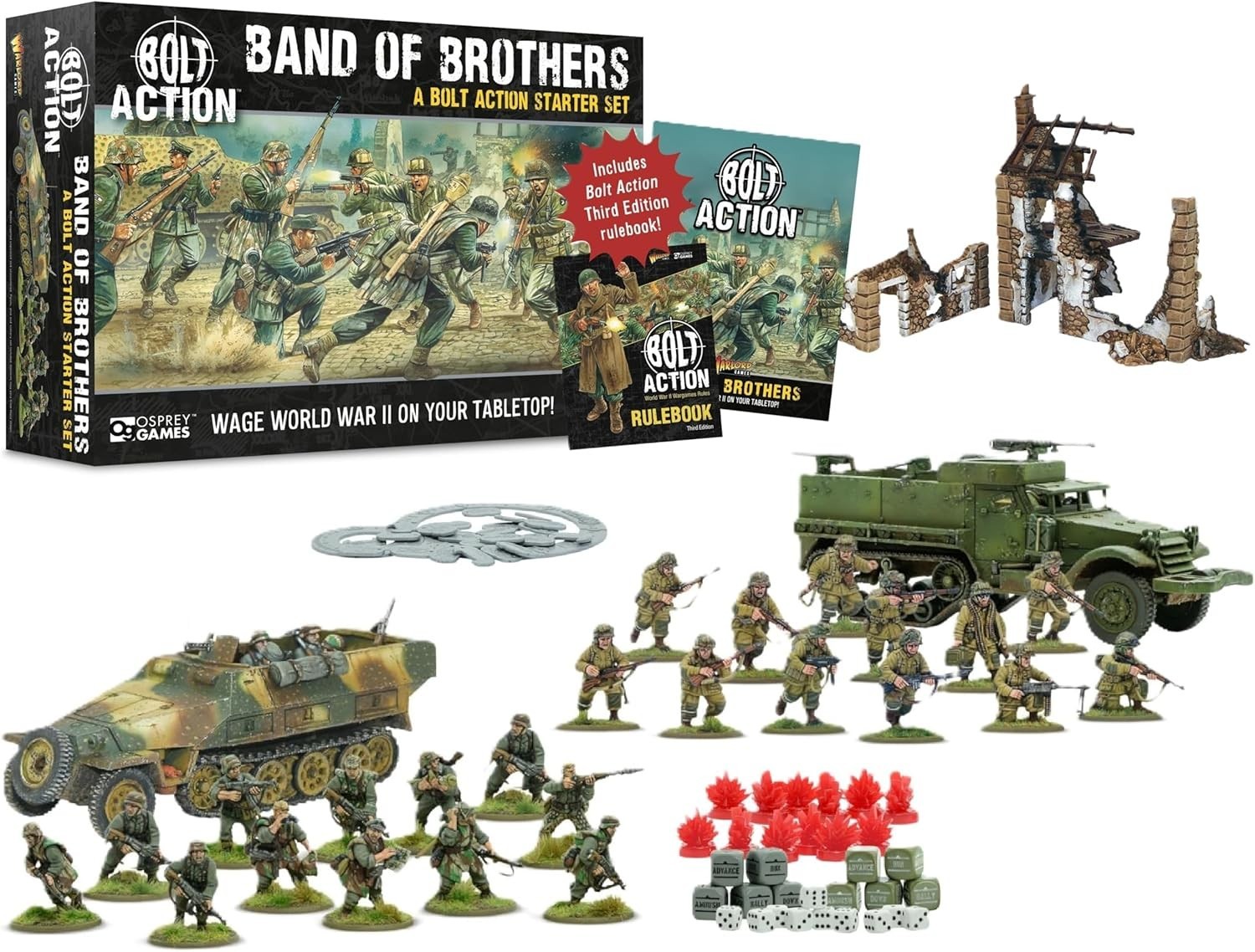 Warlord Bolt Action 3 Band of Brothers Starter Box 28mm WW2 Miniatures Game New