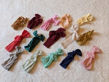 Lot of 15 Stretch Headbands Baby Hair Bows Infant Girl to Toddler Multicolor