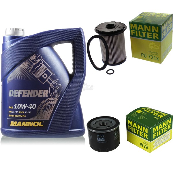 MANN-FILTER Inspektionspaket 5L Mannol Defender 10W-40 FüR Opel Vivaro Combi-image