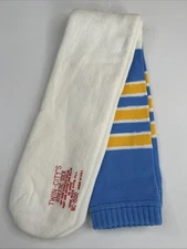 VTG 1980s 24" Tube Socks Cotton Nylon OSFA NOS 90s Twin City's USA Blue Yellow